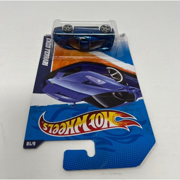 2011 Hot Wheels #116 Nightburnerz 6/10 ENZO FERRARI Blue Chrome PR5 Spoke - Picture 4 of 6
